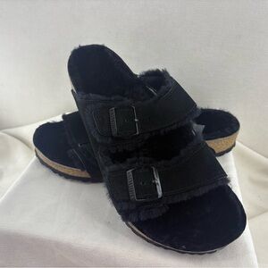 Birkenstock Black Arizona Fur Men’s size 13/46 NIB